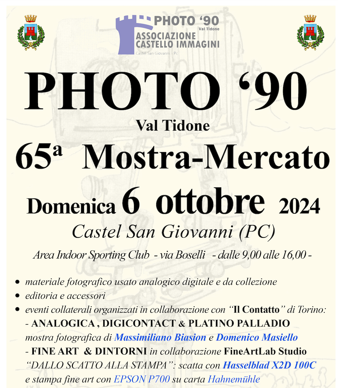 PHOTO’90 Val Tidone 65° Mostra-Mercato Castel San Giovanni (PC)